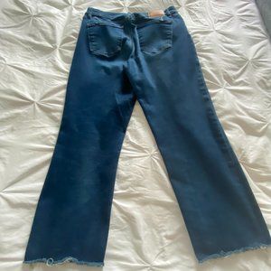 Size 8 Express Wide Leg Dark Jeans Stretch Crop Straight Ankle